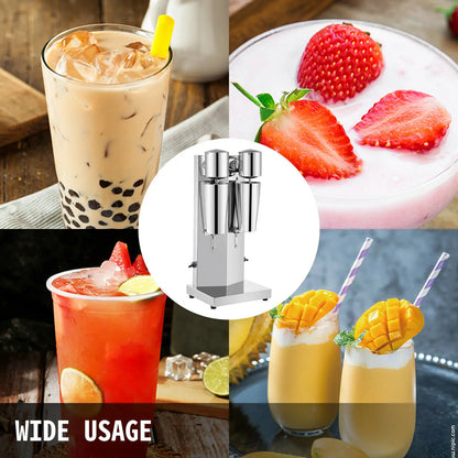 Stainless Steel Milkshake Maker Double Head For Bubble Boba Tea