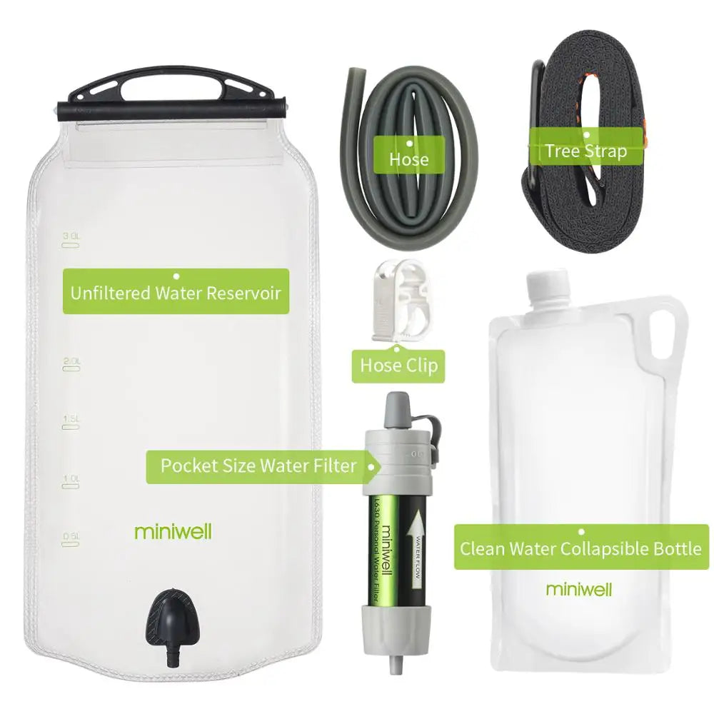 Miniwell Water Purifier Water Straw Filter Survival Gear