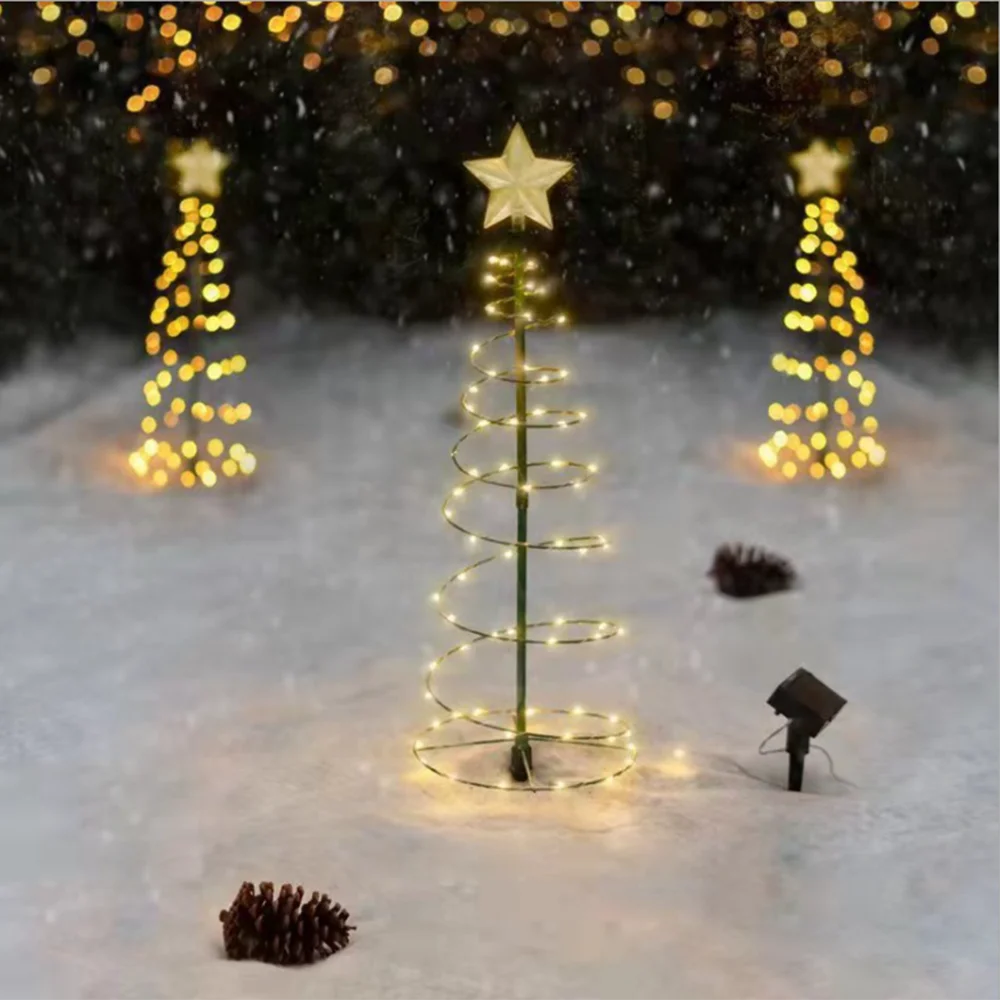 Solar Outdoor Garden Christmas Tree Lights LED String Lights IP65 Star Light Decorative Lights for Christmas Day Decoration