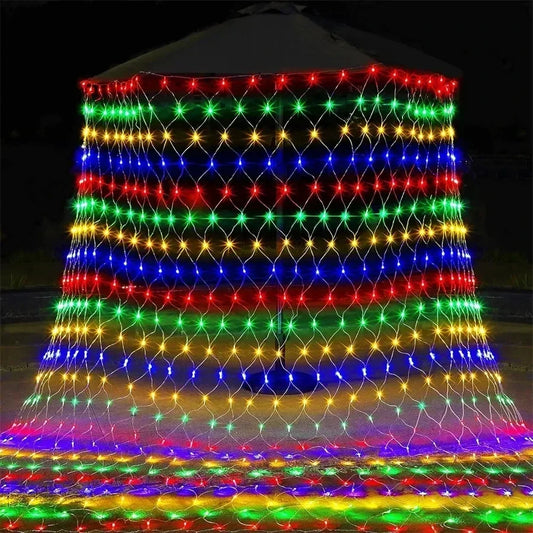 Christmas Net Mesh LED String Lights For Outdoor Garden Decor