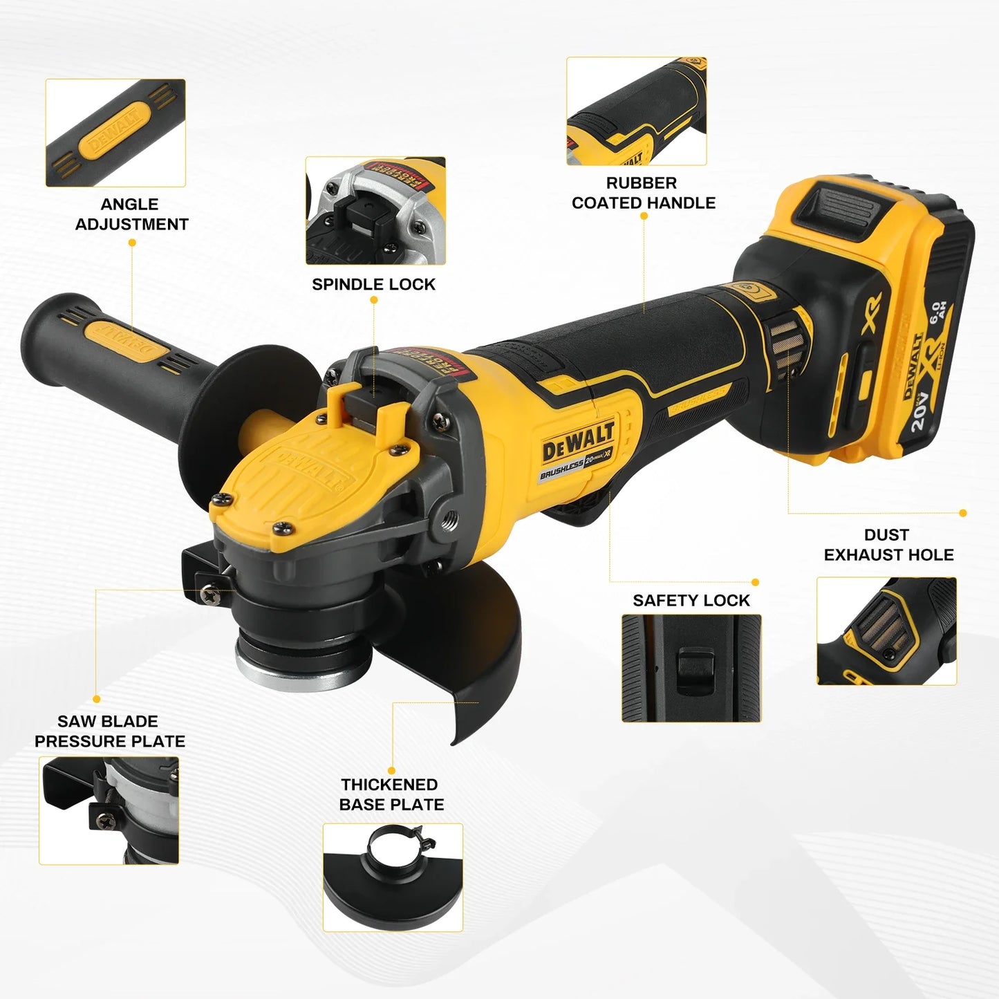DEWALT DCG416 20V Brushless Cordless Cutting Machine - Tailored for Pros and DIYers, Master of Various Grinding & Cutting Jobs
