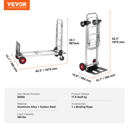 Folding Hand Truck Dolly Lightweight Luggage Utility Cart