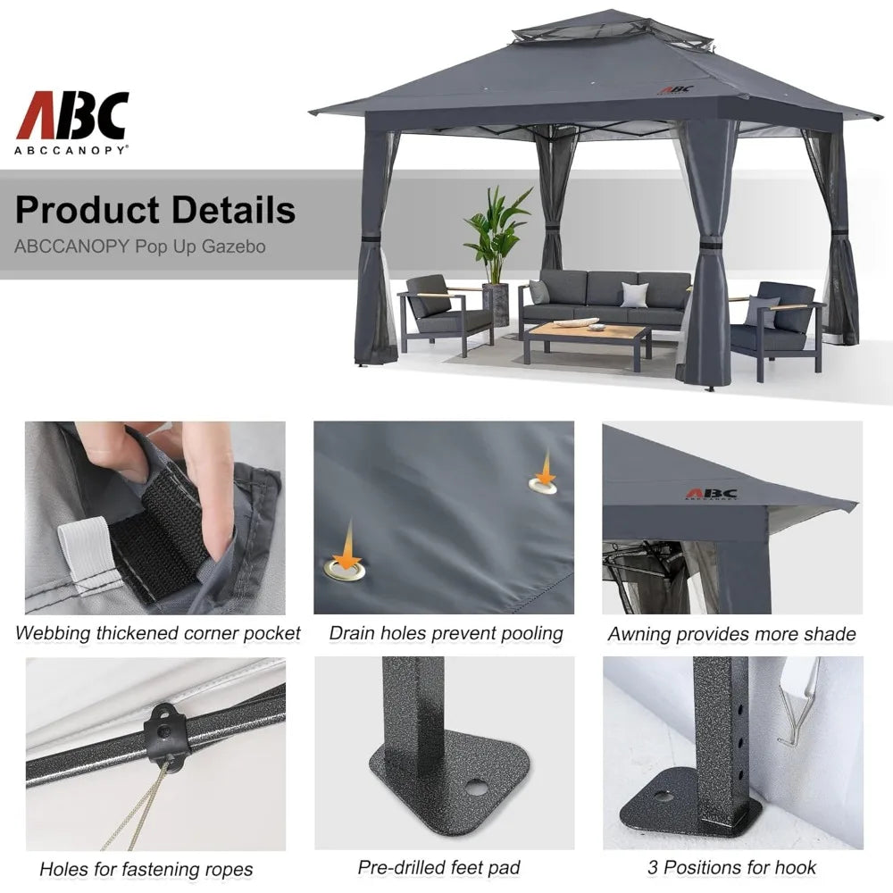 MKDK Pop Up Gazebo Outdoor Canopy Tent Mosquito Netting