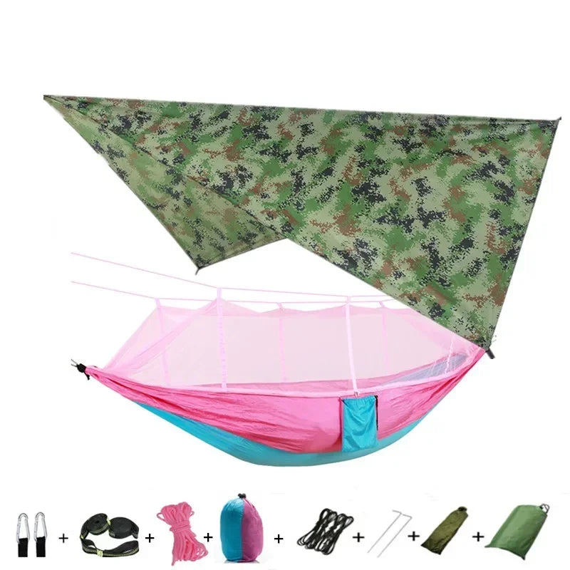 Swallowtail Camping Hammock With Mosquito Net and Rainfly