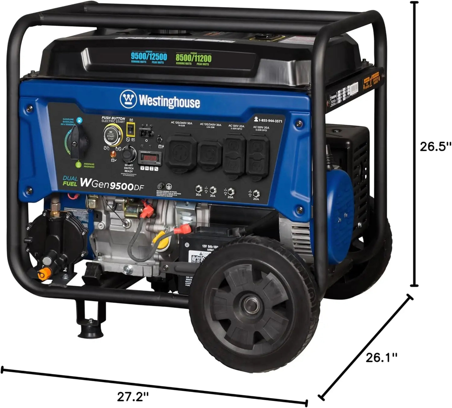 XMSJ 12500 Watt Dual Fuel Home Backup Portable Generator