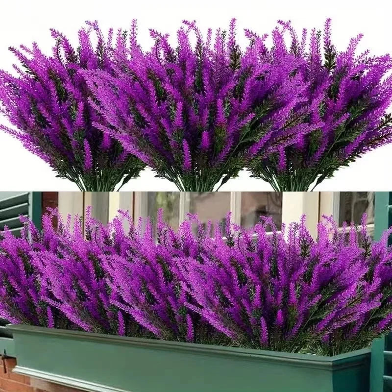FUJINCN Provence Lavender Plastic Artificial Flowers 2pcs Wedding Table Decor