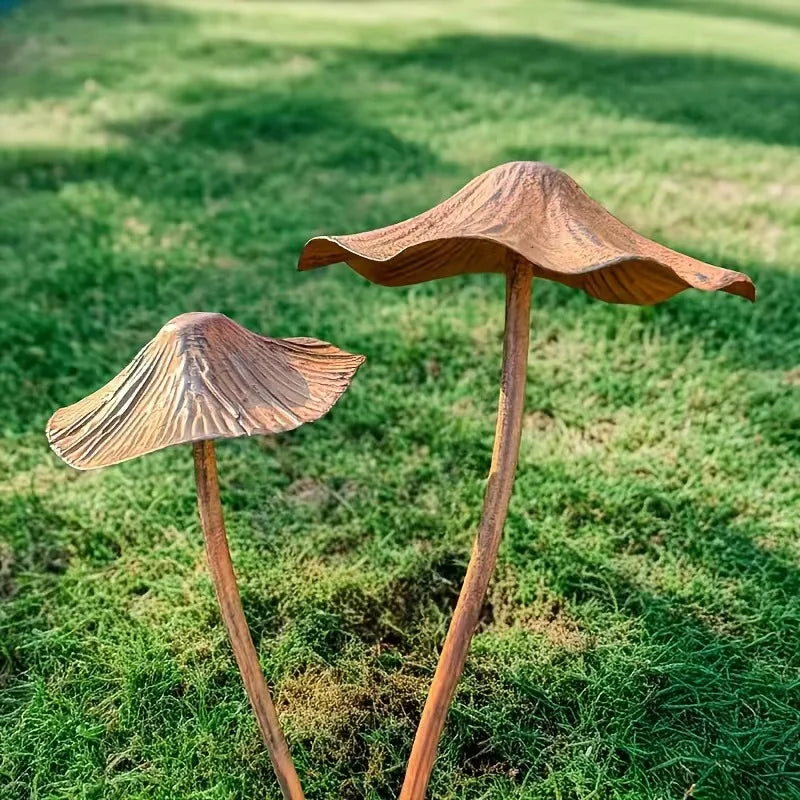 Retro Metal Rusty Mushroom Garden Decoration Set, Outdoor Rusty Mushroom Plaque,For Lawn, Garden Decoration,Halloween Decoration
