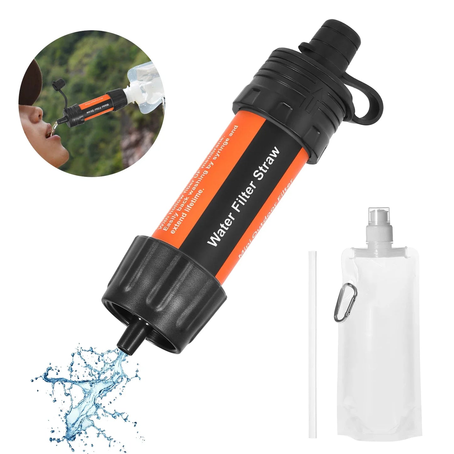 LISMHign-concerned Outdoor Survival Water Filter Straw Kit
