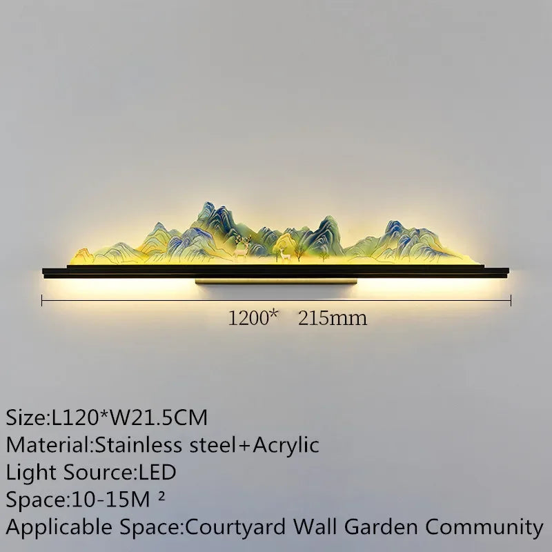 OULALA Electricity Outdoor Mural Lamp Creative Landscape Waterproof Mural Courtyard Wall Garden Communit Decoration Painting