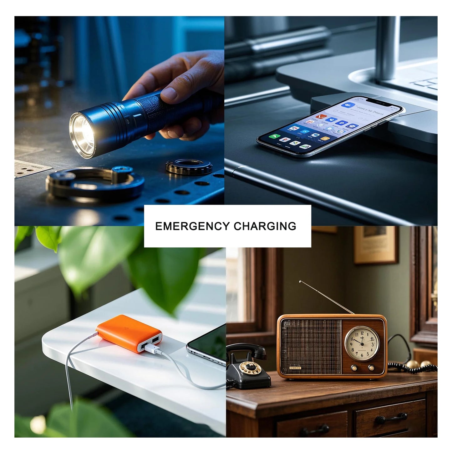 XMSJ Portable Hand Crank Generator Emergency Power Light