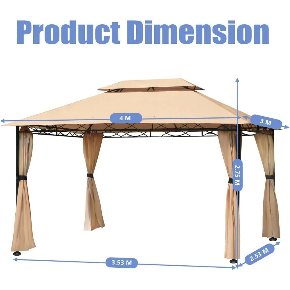 Frame Gazebo For Patios Aluminum Outdoor Canopy Curtains