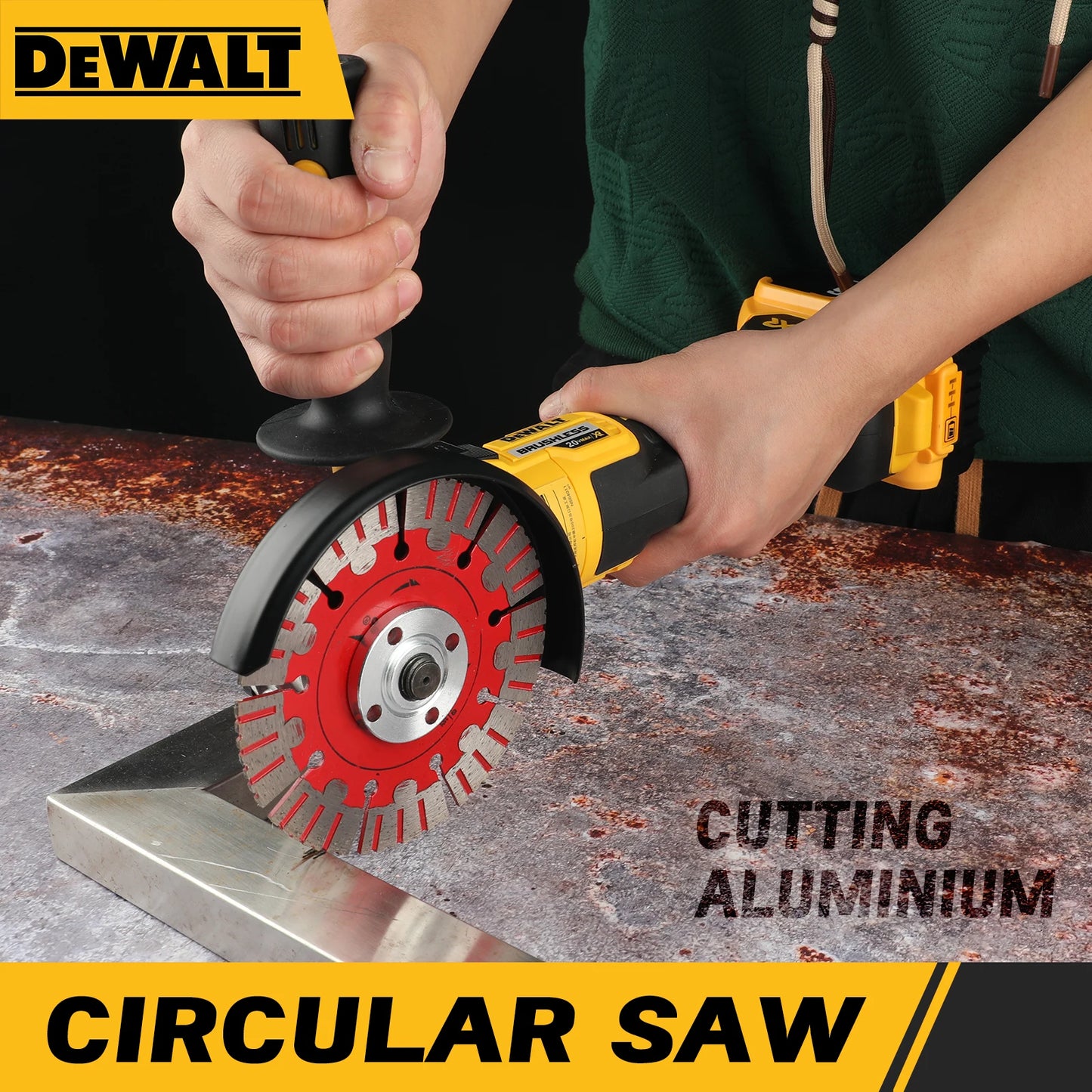 DEWALT 18V Max Brushless Angle Grinder - 125mm Flat Head, Bare for Metal Cutting, Stone Grinding & Woodworking
