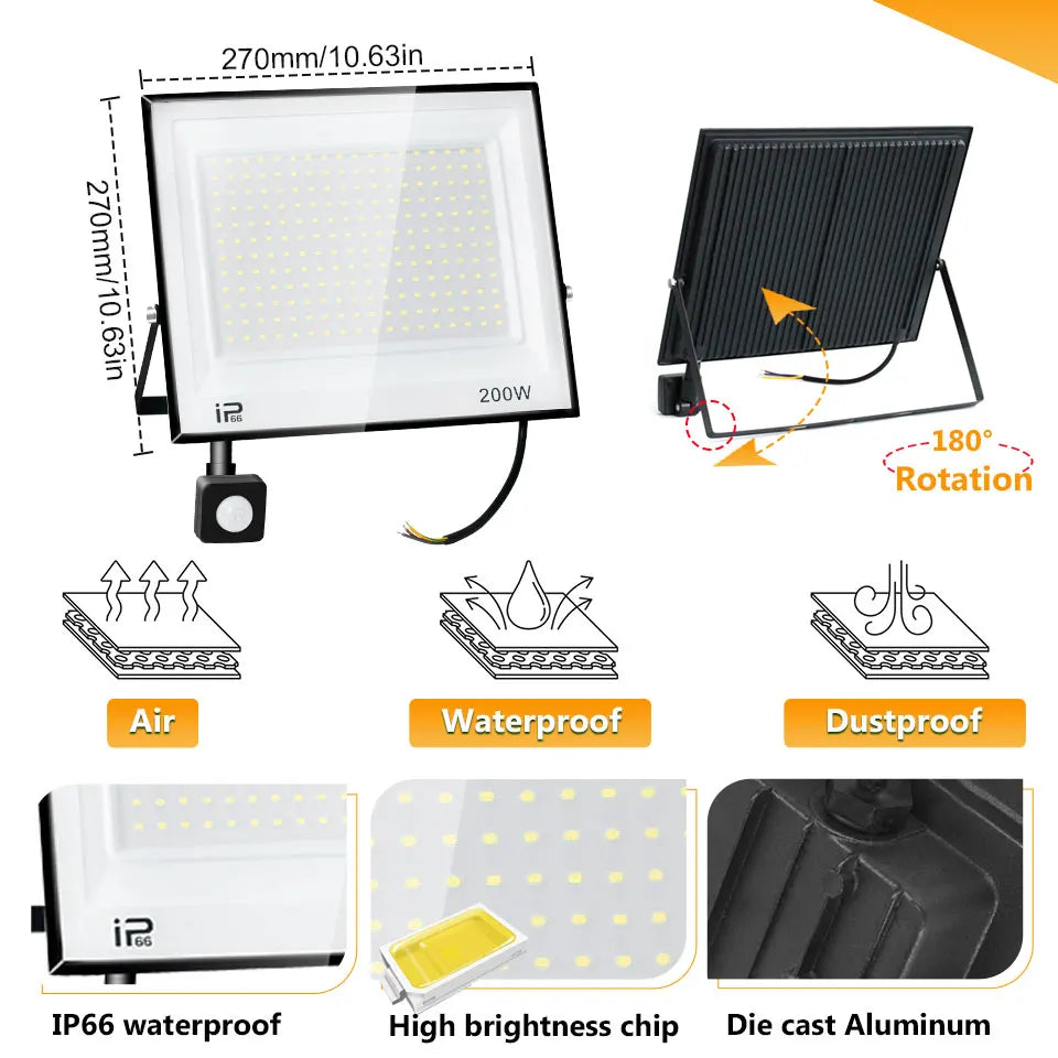 LED Flood Light Motion Sensor Outdoor Light LED 220V Led Lights Waterproof Outdoor Wall Light For Garden Decoration Outdoor Gate
