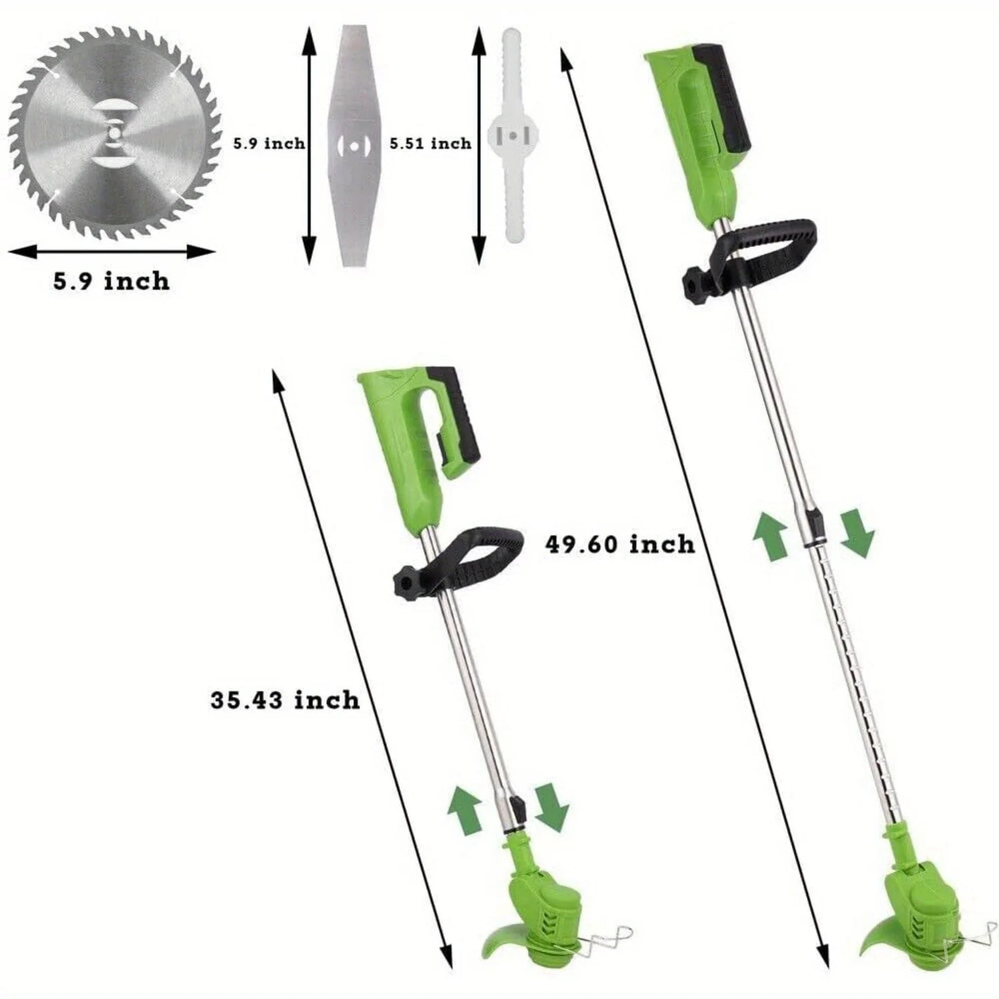 Hign-concerned Weed Wacker Cordless 600W Battery Operated Trimmer 2 Batteries