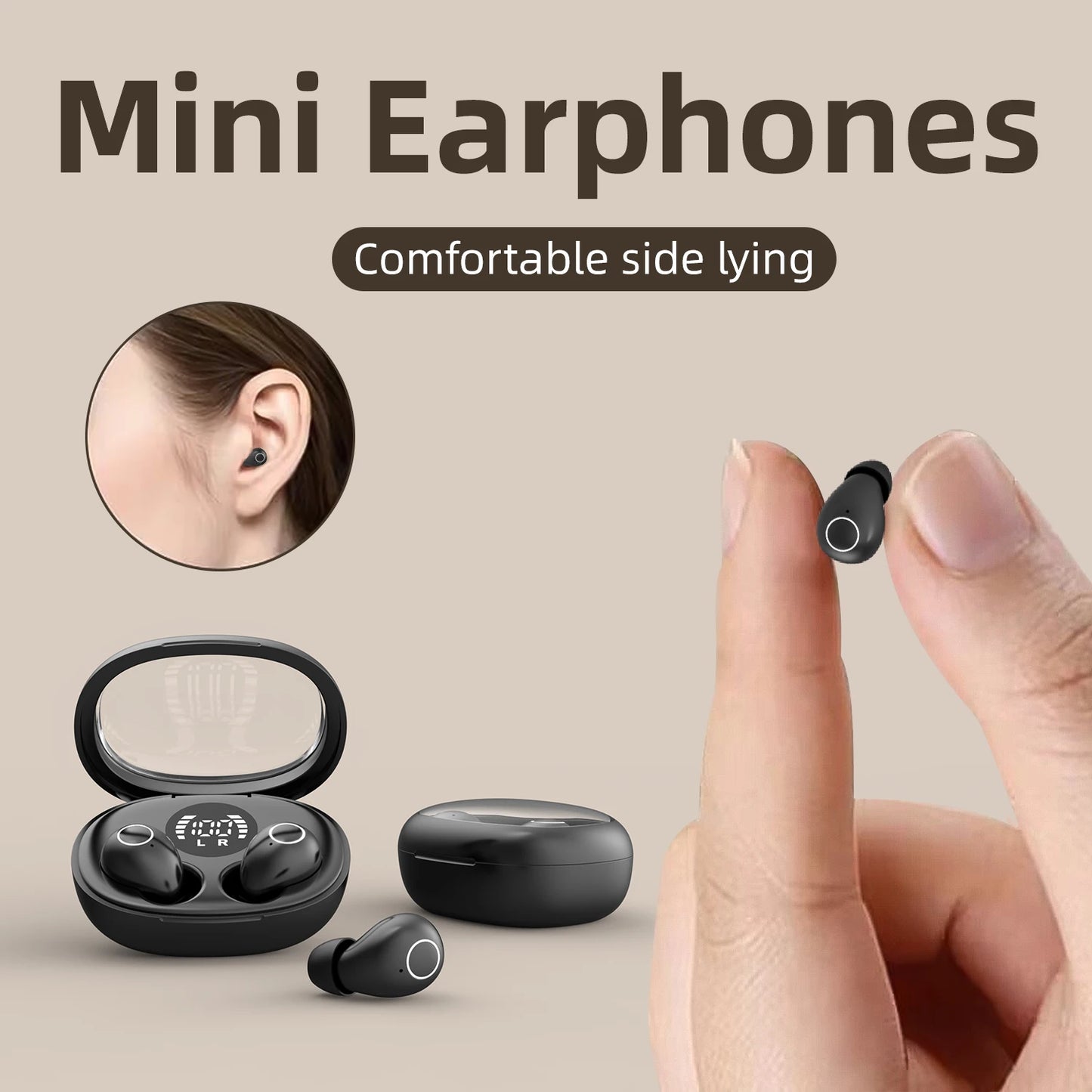 SHUKE Invisible Sleep Wireless Bluetooth Earphones With Mic