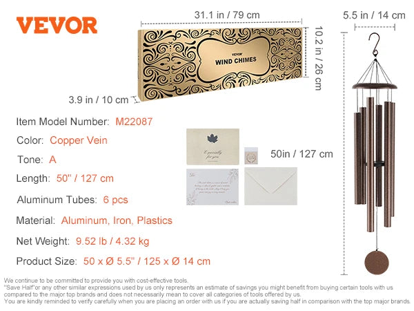 Wind Chimes for Outside Deep Tone Unique Outdoor Decor Patio Porch Garden