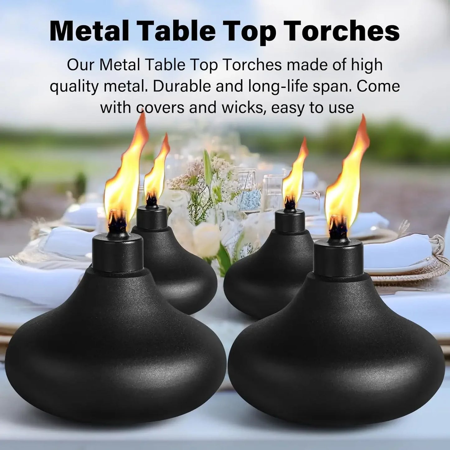 SZRSTHH Metal Tabletop Torches Citronella Outdoor Lighting