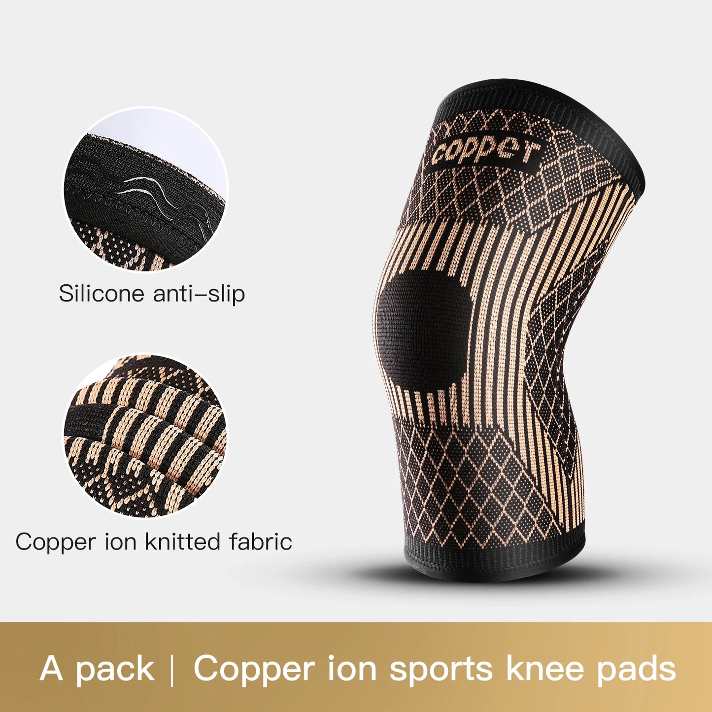 Copper Knee Brace for Arthritis Pain Compression sleeve for Sports, Pain Relief