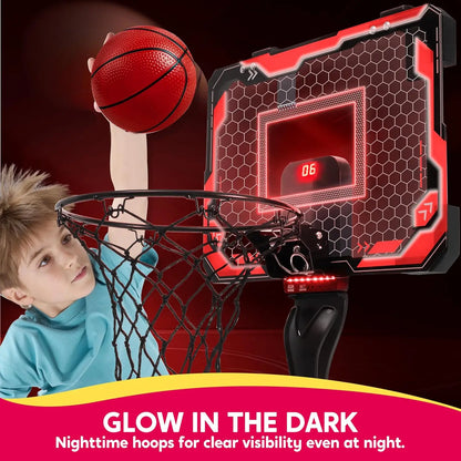 Mini Indoor Basketball Hoop With LED Light And Scoreboard