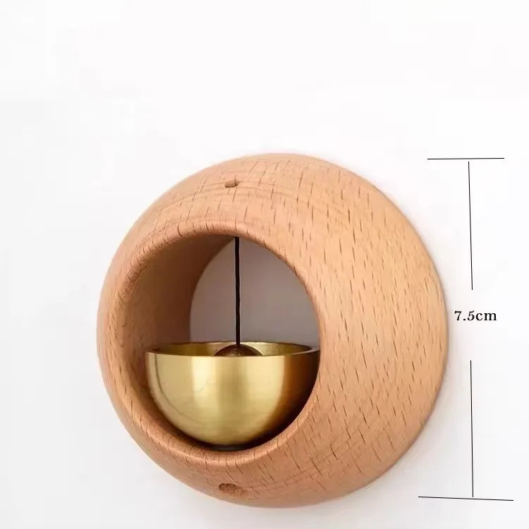 Entrance Doorbell Shopkeeper's Bell Wind Bell Door Opening Wooden Clock Reminder for Home Small Bell Decorations