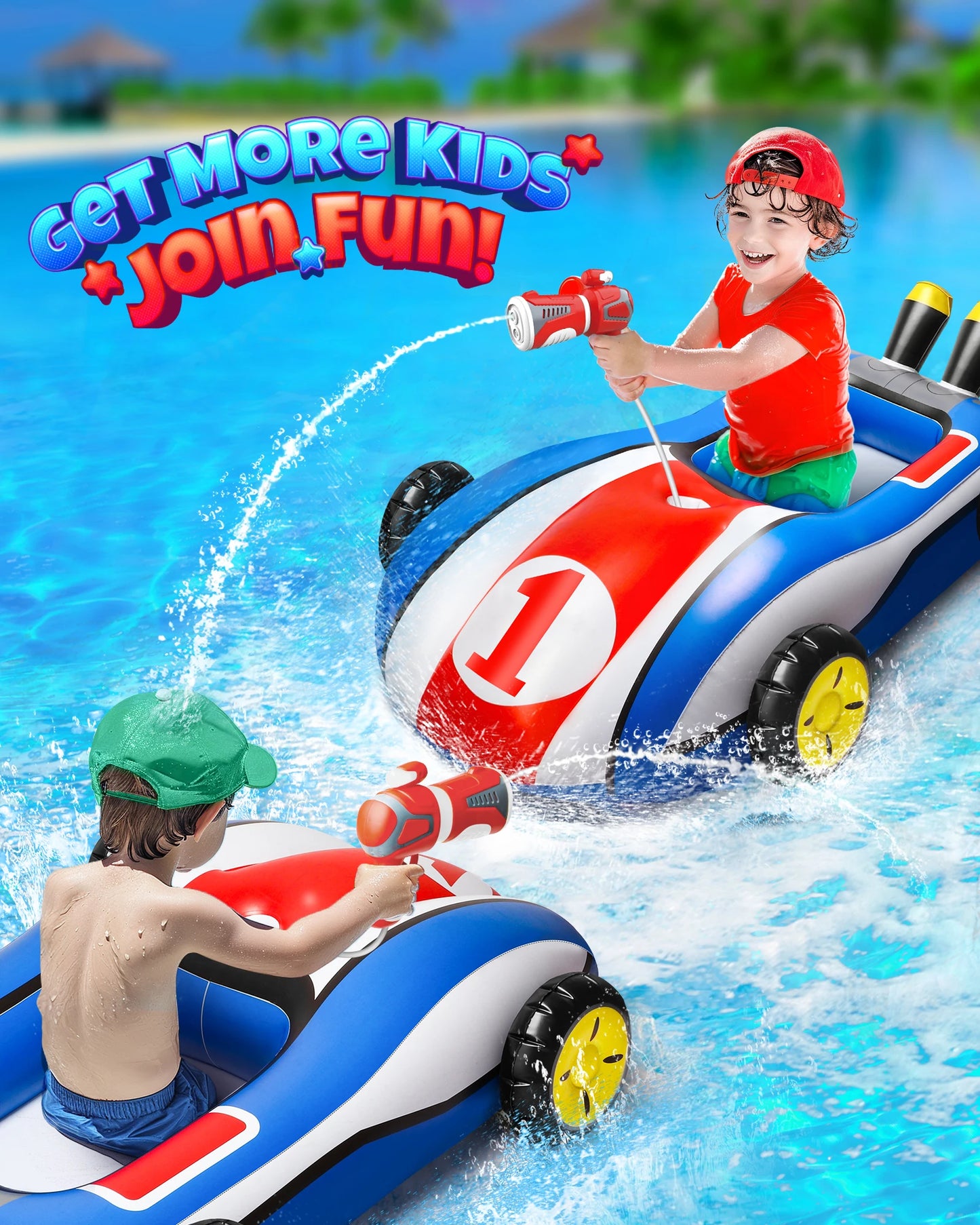 Misty's Garden Inflatable Pool Float Ride On Toy Water Gun