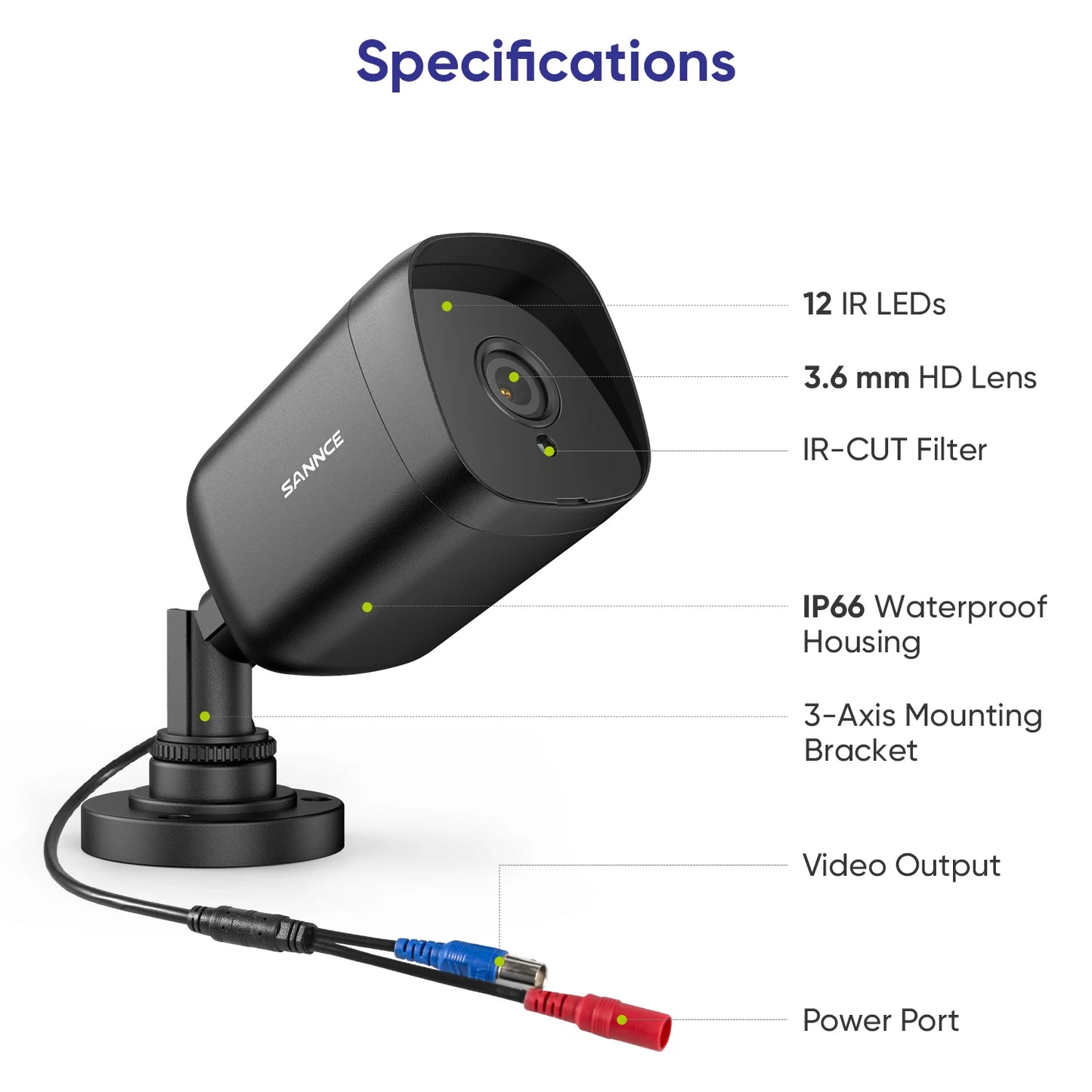 SANNCE 8CH 5MP DVR CCTV Surveillance System Kit Outdoor