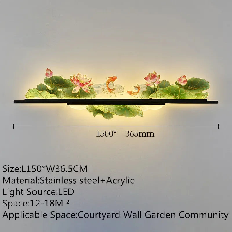 OULALA Electricity Outdoor Mural Lamp Creative Landscape Waterproof Mural Courtyard Wall Garden Communit Decoration Painting