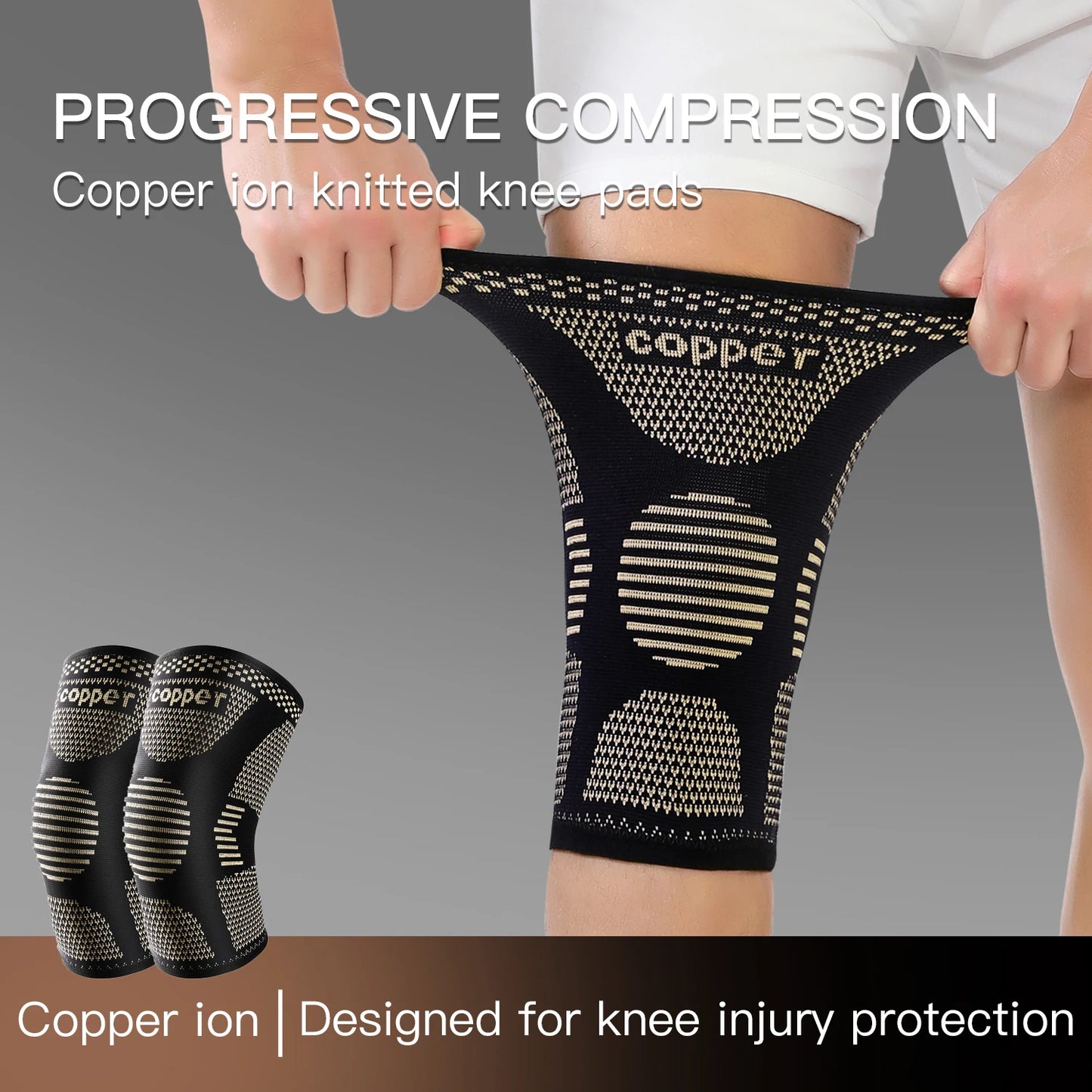 Copper Knee Brace for Arthritis Pain Compression sleeve for Sports, Pain Relief