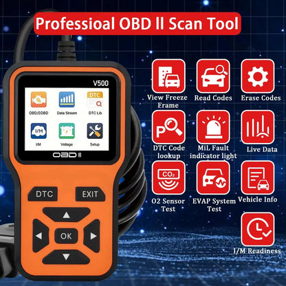 OBD2 Car Diagnostic Scanner With Voltage Tester