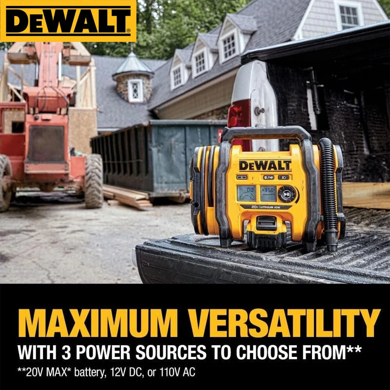 DEWALT 20V Corded/Cordless Air Inflator 160 PSI Tire Inflator Electric Air Pump Blower Power Tools 1/2PC battery