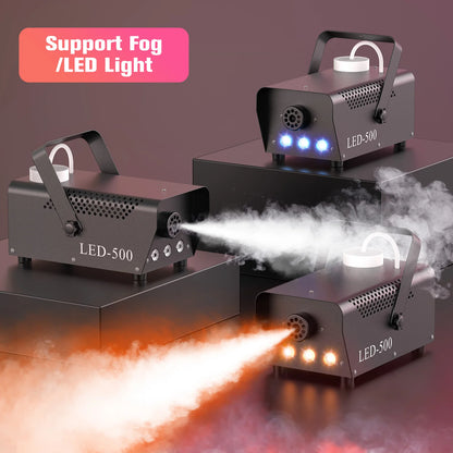 500W Smoke Machine With LED Fog Effects And Remote Control