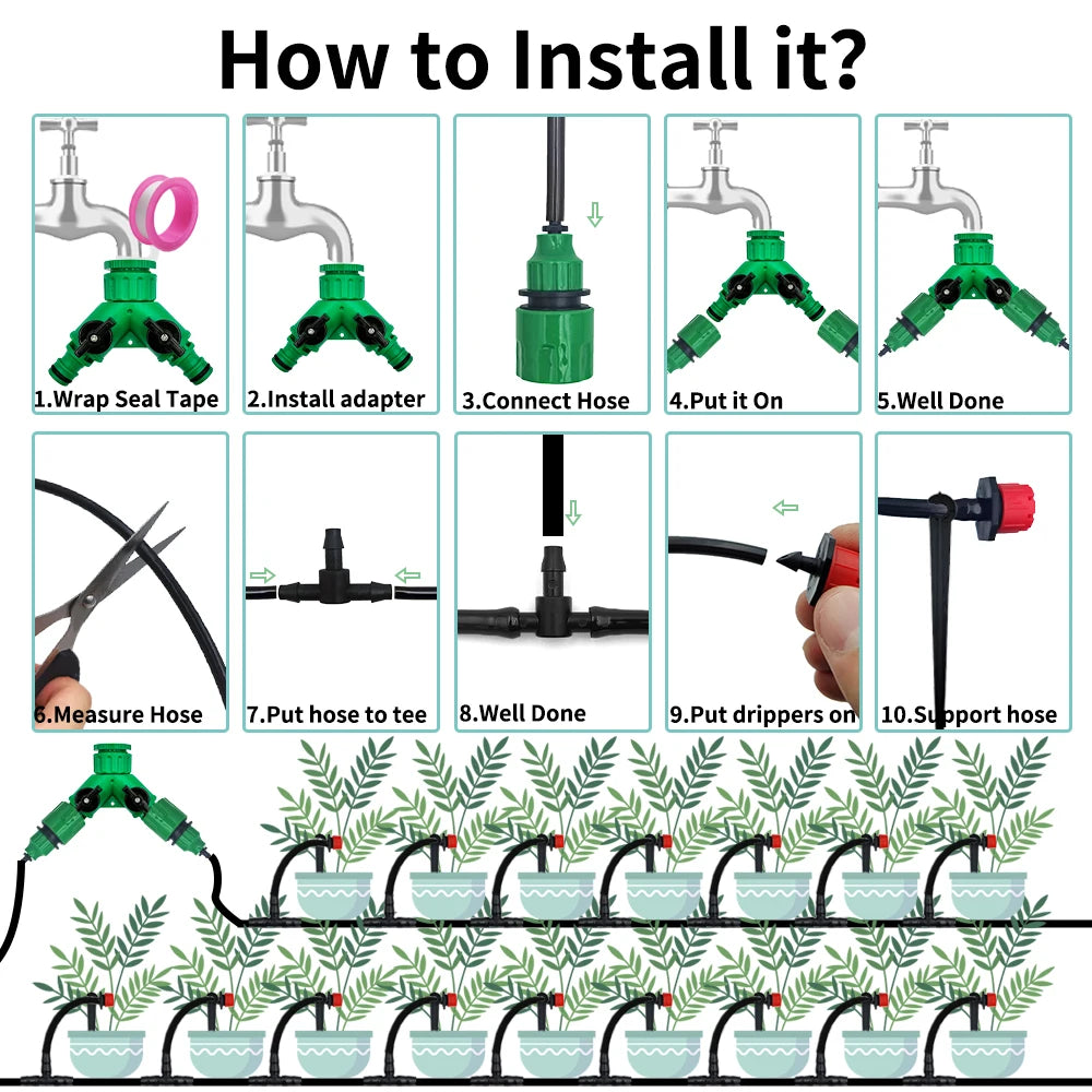 Drip Irrigation Kit Automatic Watering System Nozzles For Garden