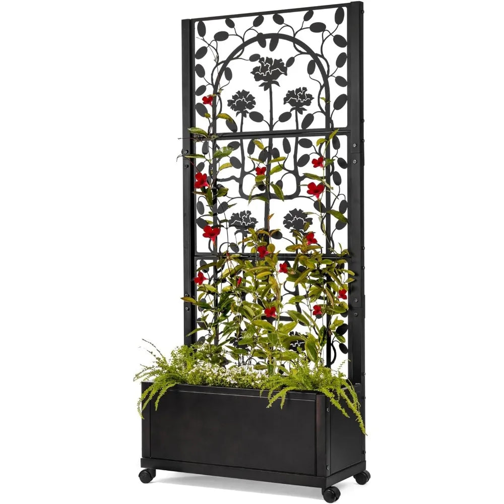 Trellis Planter Box For Outdoor Plants Privacy Screen
