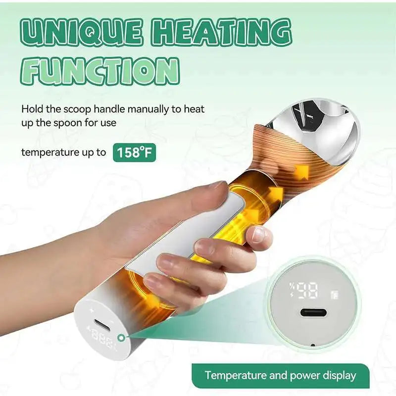 Rechargeable Heated Ice Cream Scoop With Rapid Heating