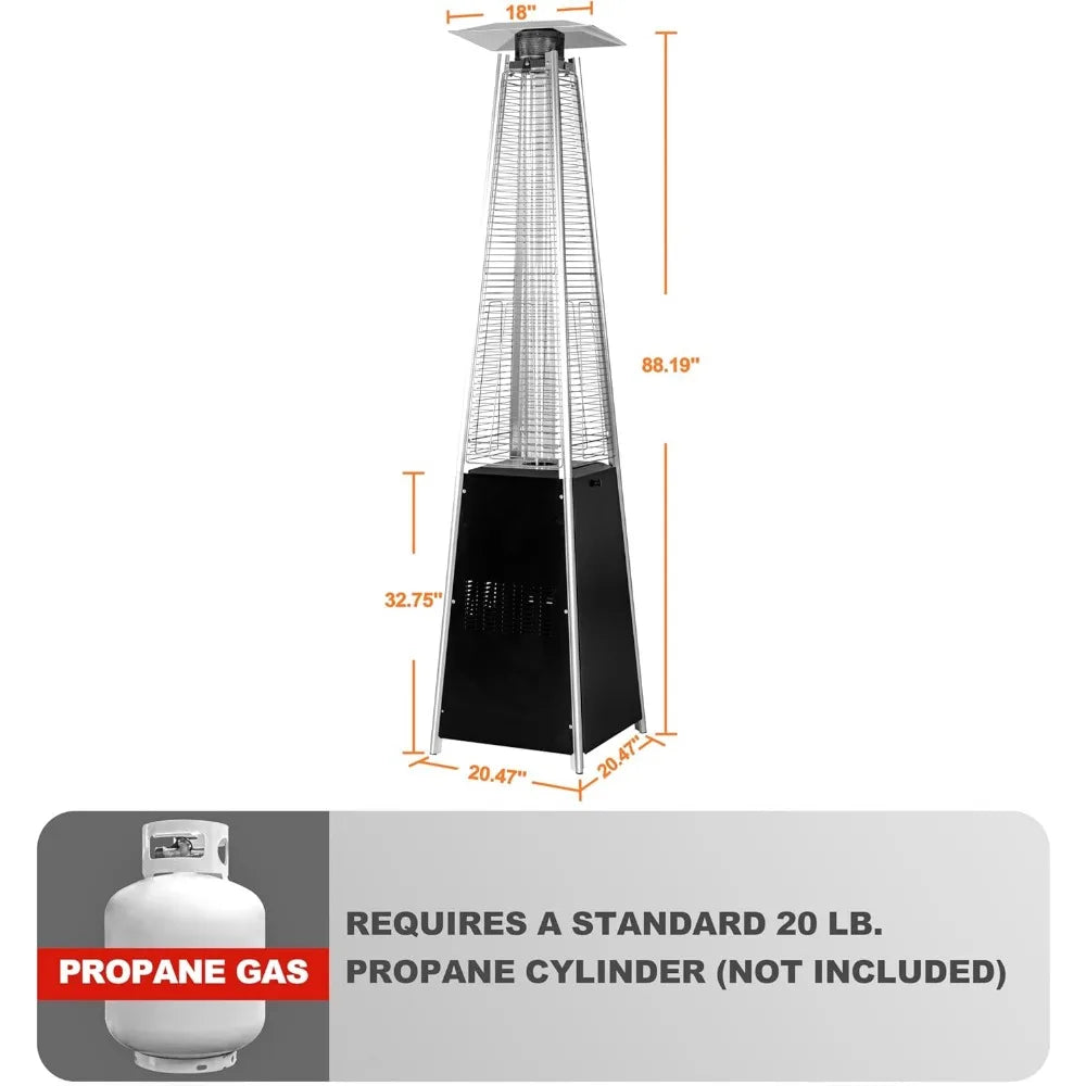 Hign Concerned Outdoor Propane Heater 48000 BTU Pyramid