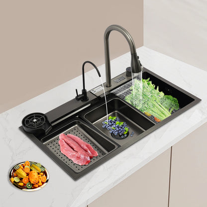 201 Stainless Steel Kitchen Sink Set With Nano Electroplating
