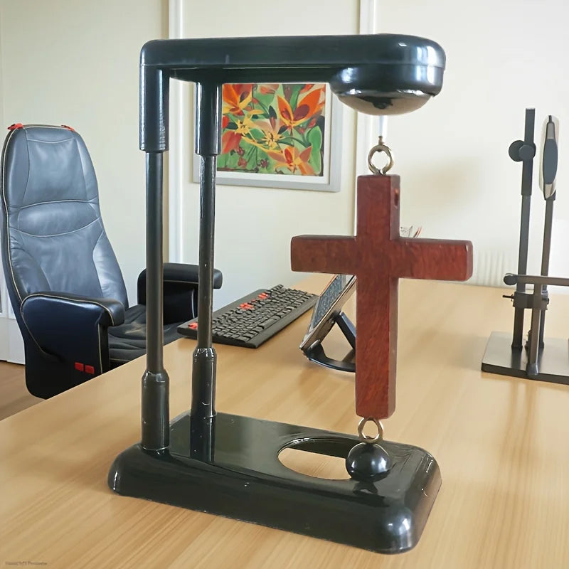 Suspended Cross Creative Ornaments, No Electricity Required, Desktop Fantasy Geometric Decoration, Solid Wood Cross, Home Office Decorations, Gifts