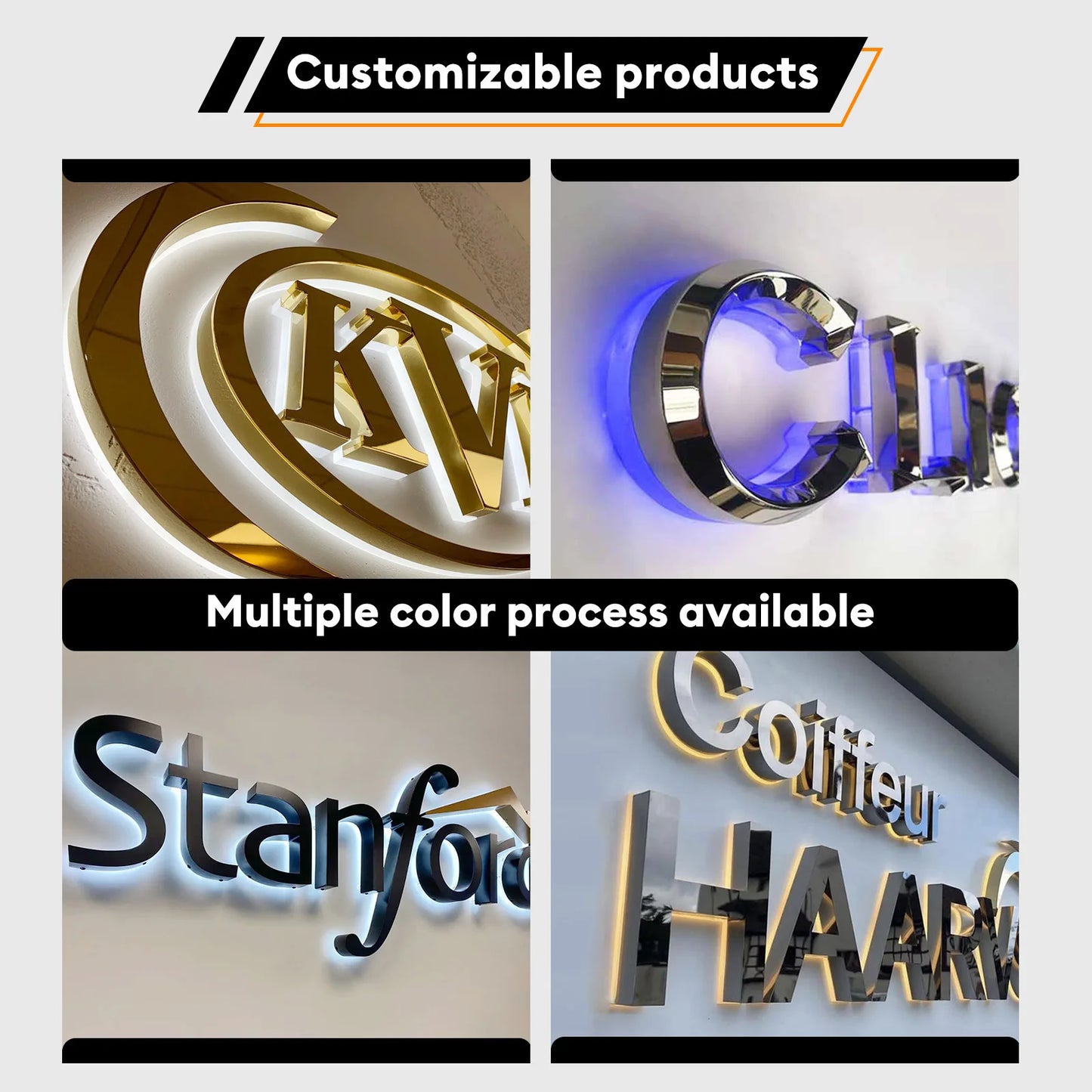 Business Outdoor Signs Custom Backlit Wall Signs 3D Led Business Outside Sign Logo Wall Design
