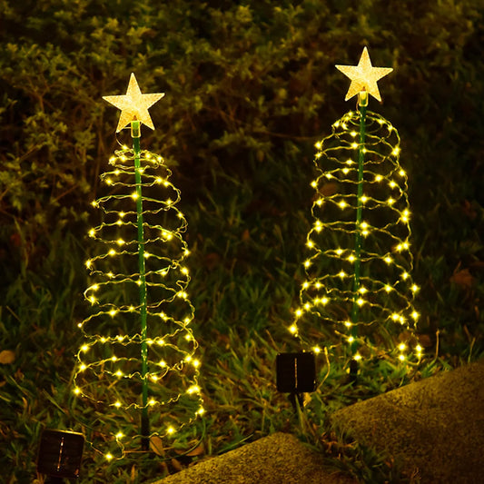 Solar Outdoor Garden Christmas Tree Lights LED String Lights IP65 Star Light Decorative Lights for Christmas Day Decoration