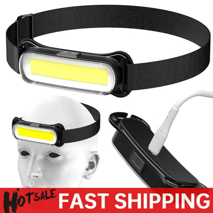 LED Headlamp USB Rechargeable Waterproof Adjustable Headband