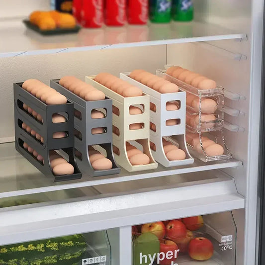 Refrigerator Egg Storage 4 Layers Automatic Rolling Egg Holder
