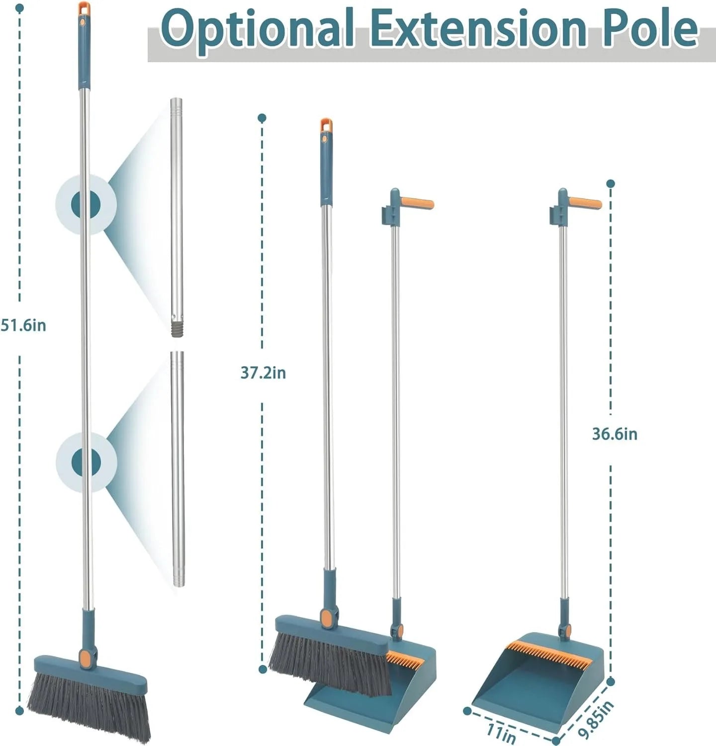 Broom Long Handle Broom And Dustpan Set For Home Use