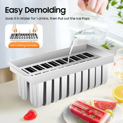 20 Cavity Stainless Steel Popsicle Maker Mold with Sticks, DIY Ice Cream Mold for Home, Party, Restaurant Bulk Treats