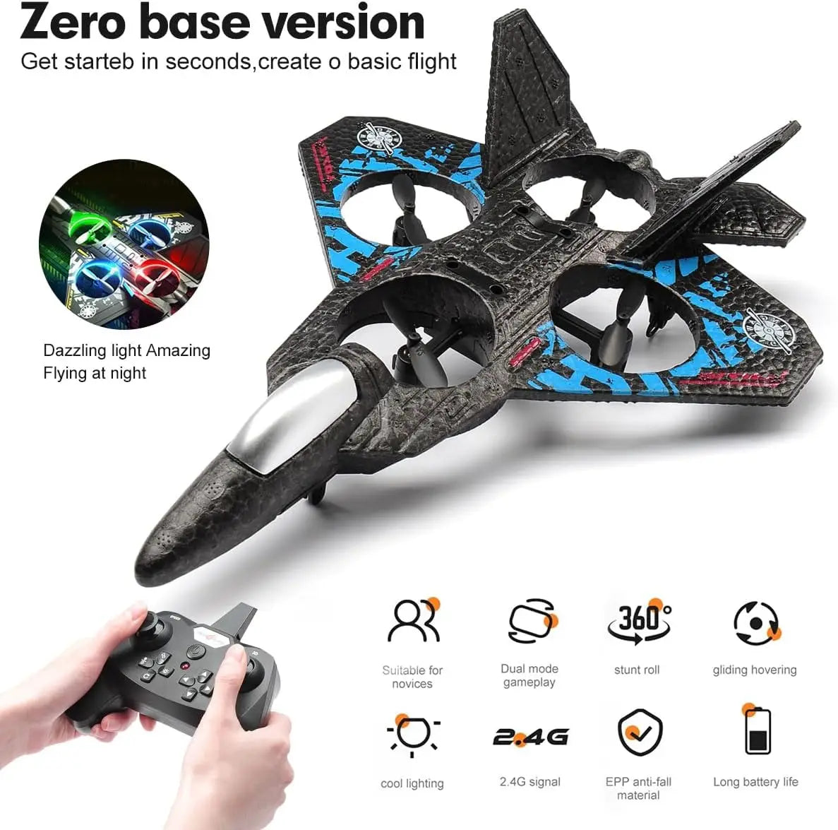 2.4G RC Plane Gravity Sensing EPP Foam Fighter Glider