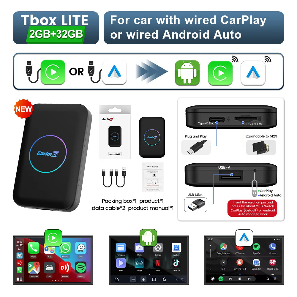 CarPlay AI Box With Wireless Android Auto And Netflix Support