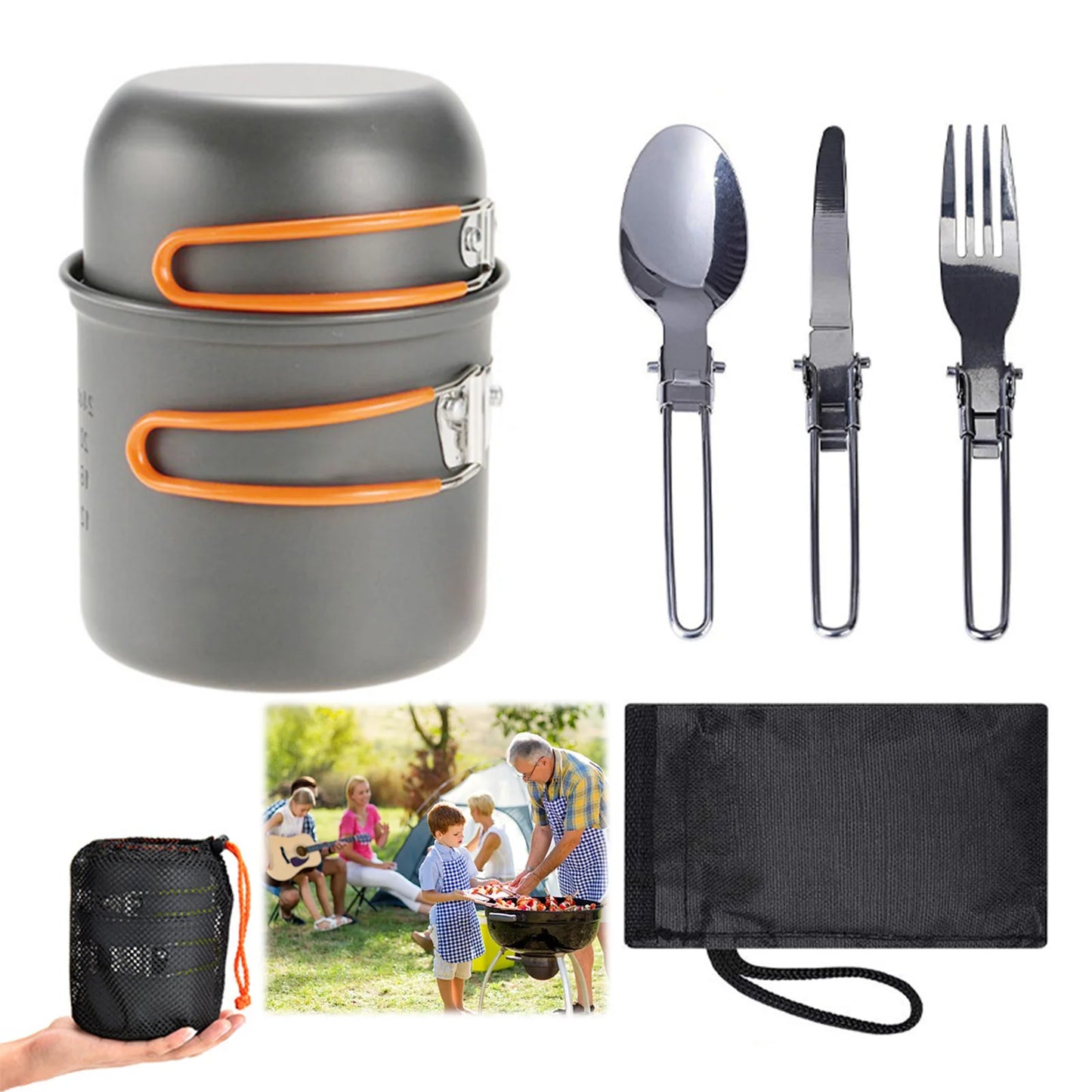 Outdoor Camp Cooking Set Aluminum Alloy Cookware for Camping