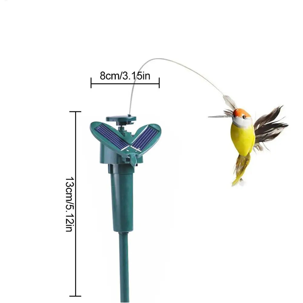 1pc Solar Rotating Bird Funny Flying Hummingbird Solar Powered Birds Stake Auto Flying Fluttering Toy Garden Decoration Ornament