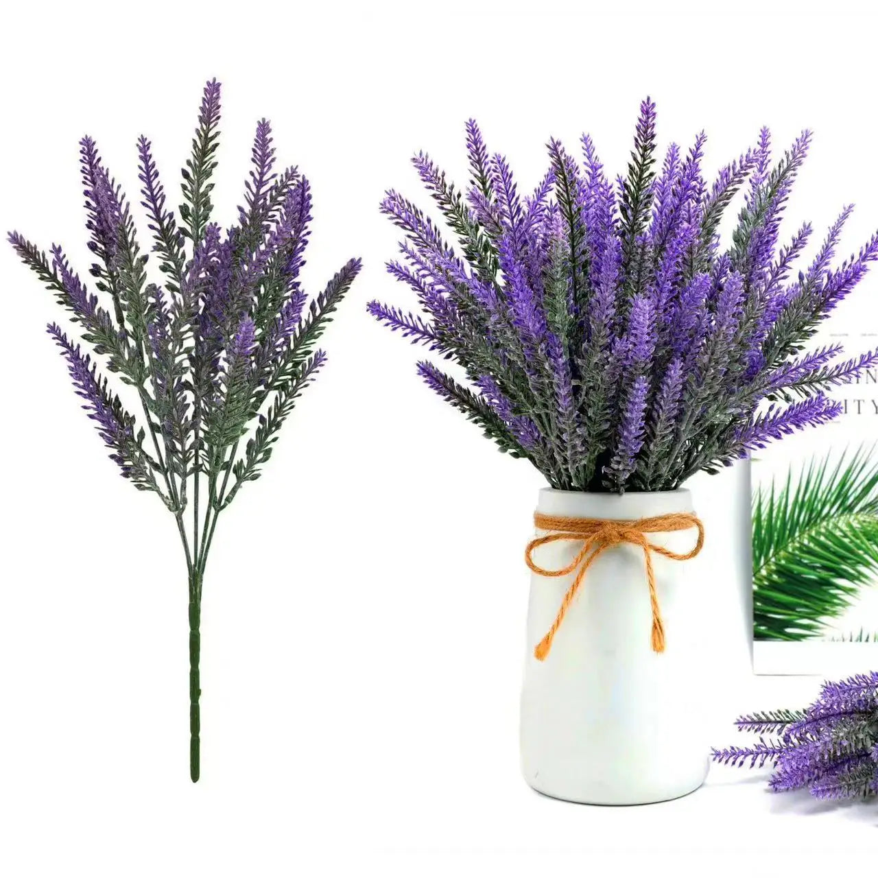 FUJINCN Provence Lavender Plastic Artificial Flowers 2pcs Wedding Table Decor