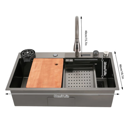 201 Stainless Steel Kitchen Sink Set With Nano Electroplating