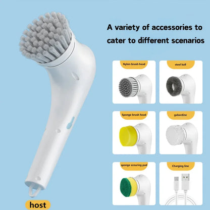 Cleaning Brush – Sponge Material, Powerful Stain Removal, Multiple Brush Heads.